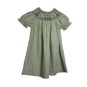 ROSALINA COLLECTION Fall Scarecrow Embroidered‎ Smocked Dress Size 2T